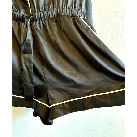 Victorias Secret PJs Romper Bling Lingerie Black L One piece sexy nightie Y2K - Picture 6 of 9